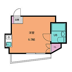 TOP原木中山3 ワンルームの間取図画像