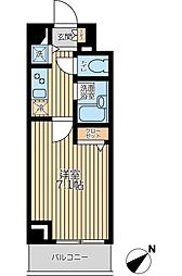 エマーレ行徳 1Kの間取図画像
