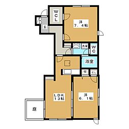 ベレオ福栄 2LDKの間取図画像