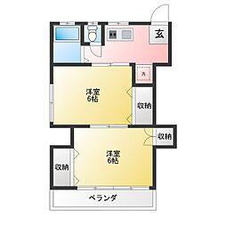 丸誠苑 2Kの間取図画像
