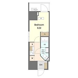 Alivis船橋East 10階1Kの間取り