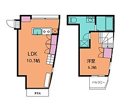 KS新船橋 1階1LDKの間取り