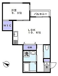 ＳＯＮＯＲＡ滝不動 2階1LDKの間取り