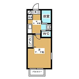 イデアル中野木 1階1Kの間取り