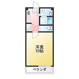ミッツメロディア 1Kの間取図画像
