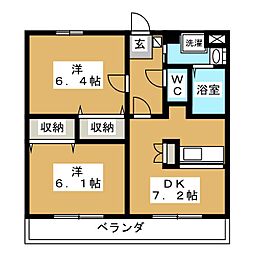 Viola 2DKの間取図画像