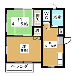 本町ドエル 2Kの間取図画像