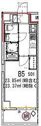 GENOVIA船橋 1Kの間取図画像