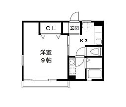 プランドール夏見台 1Kの間取図画像