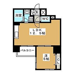 グリシーヌ 1LDKの間取図画像