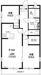 リブリ・桜が丘2 2LDKの間取図画像
