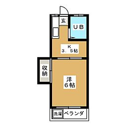 椎橋ハイツ 1Kの間取図画像