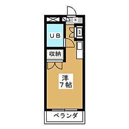 ＴＯＰ市川真間駅前第1 4階ワンルームの間取り