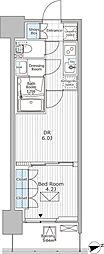 パークアクシス市川 1DKの間取図画像