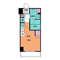 パークアクシス市川 ワンルームの間取図画像