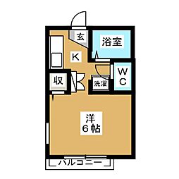 ウイング ワンルームの間取図画像