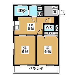 菅野マンション 2DKの間取図画像