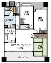 D'クラディア宮崎コートブルク 3LDKの間取図画像