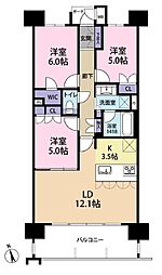 MJR大淀リバーサイド 3LDKの間取図画像