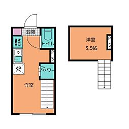 SUNNY HILLS 新小岩 1階ワンルームの間取り