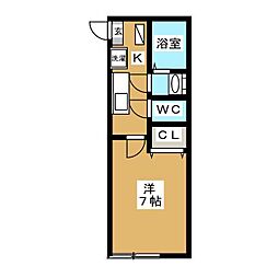 グランフィオーレ新小岩 1階1Kの間取り