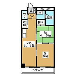 JR総武線 新小岩駅 徒歩4分の賃貸マンション 3階2DKの間取り