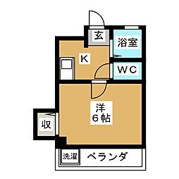 メゾンド蔵弐番館 1Kの間取図画像