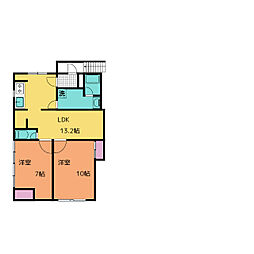 三家第一ビル 2LDKの間取図画像