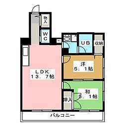 オクドテラス 2LDKの間取図画像