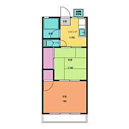 第3五光ハイツ 2Kの間取図画像