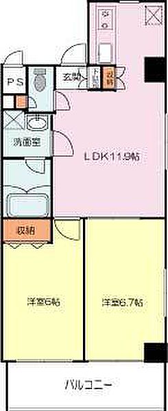 マルイマンション 106｜茨城県つくば市松代3丁目(賃貸マンション2LDK・1階・49.85㎡)の写真 その2