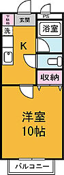 センチュリー時計台2 1階1Kの間取り