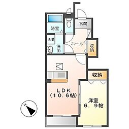 コモド　ピノ　3 1階1LDKの間取り