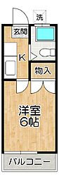 スマイル片見 1Kの間取図画像