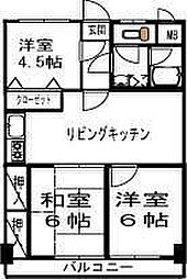 ヴィラ・エスポワール赤塚 3DKの間取図画像