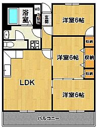 ルミナス並木 3LDKの間取図画像