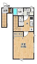 ローズガーデン 1Kの間取図画像