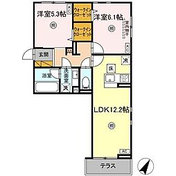 Serenvita Matsushiro(セレウィータ マツ 2LDKの間取図画像