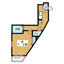 クレフラスト前原西 1階1Kの間取り
