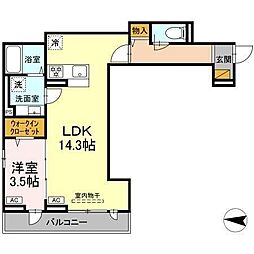 D-SOLACE幕張本郷1丁目 3階1LDKの間取り
