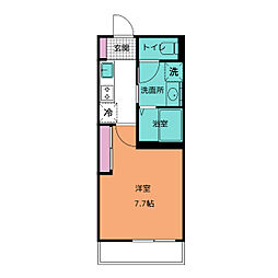 OceanCoastTsudanuma 1階1Kの間取り
