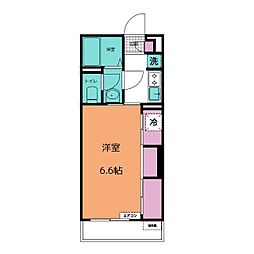 リブリ・谷津 2階1Kの間取り