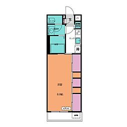 リブリ・ミライト 1階1Kの間取り