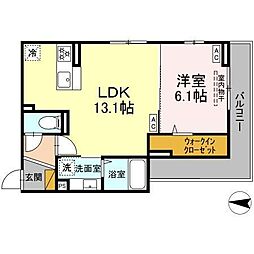D-SOLACE幕張本郷1丁目 1LDKの間取図画像