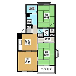 サンライズ小川 3DKの間取図画像