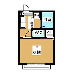 アンビジョン八千代 1Kの間取図画像