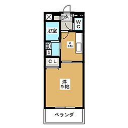 キチーム津田沼 1Kの間取図画像