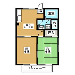 フジコーポ 2DKの間取図画像