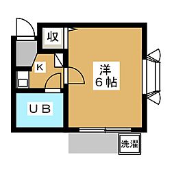 エクセル八千代 1Kの間取図画像