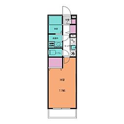 リブリ-Okubo 1Kの間取図画像
